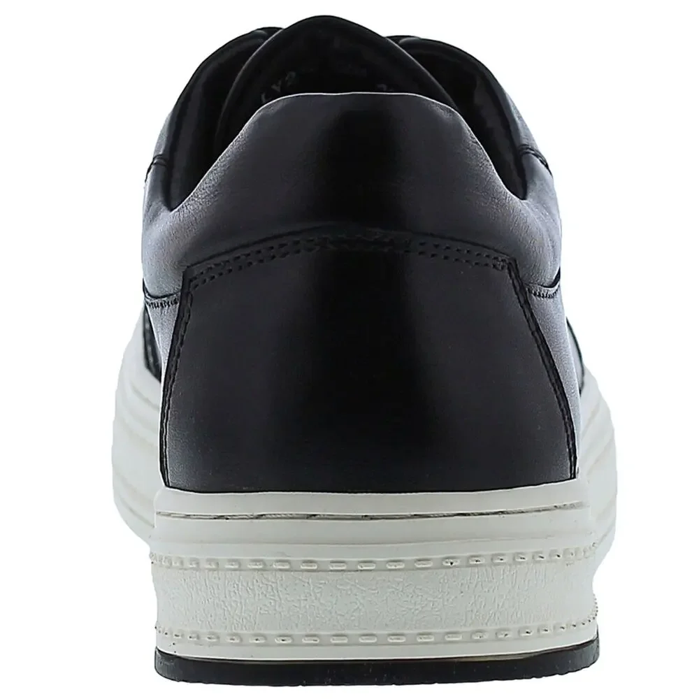 Zanzara Marcus Men Black Sneaker Size 12 Luxury Leather Lace-Up Cushioned New